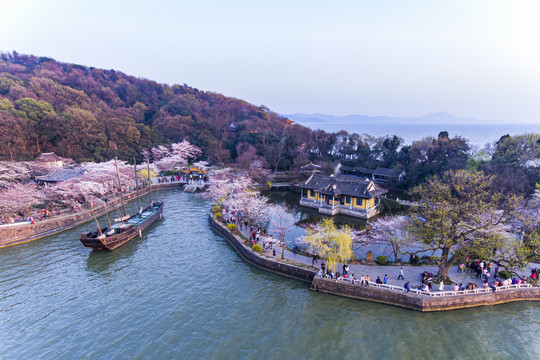 航拍太湖鼋头渚风景区