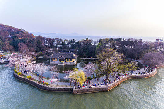 航拍太湖鼋头渚风景区