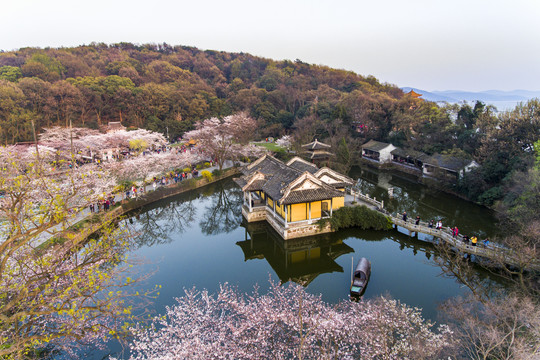 航拍太湖鼋头渚风景区