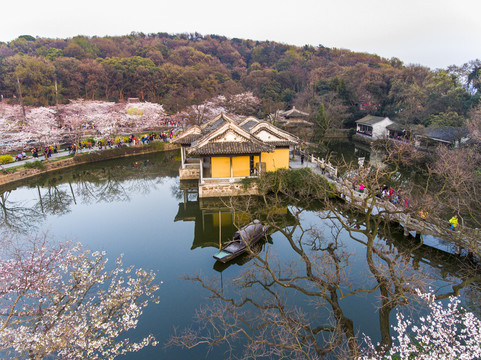 航拍太湖鼋头渚风景区