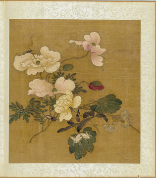王淵寫生花卉冊之虞美人月季圖