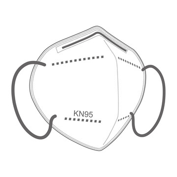 KN95口罩矢量线面立体图正面