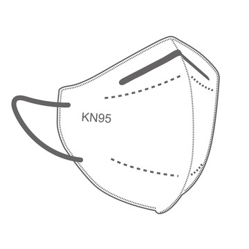 KN95口罩矢量线面立体图侧面