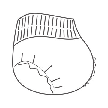 安心褲矢量線描