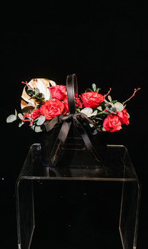 红玫瑰情人节花盒