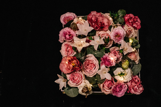 粉玫瑰创意花盒