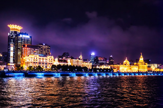 黄浦江外滩夜景