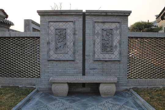 唐语砖雕影壁
