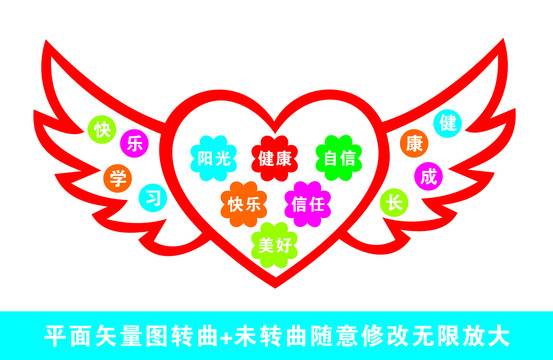 快樂學(xué)習(xí)健康成長校園文化墻