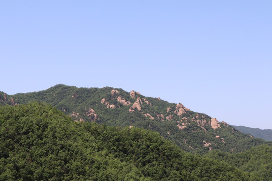 山峰森林蓝天