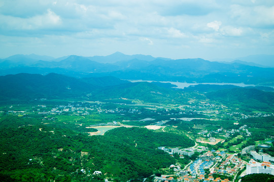 岭南第一山惠州罗浮山风景区鸟瞰