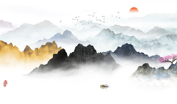 山水裝飾畫