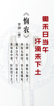 憫農(nóng)校園食堂展板
