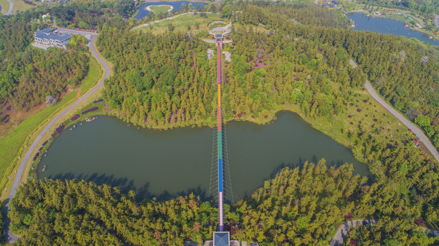 山区树林湖景航拍