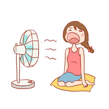 夏天大暑手繪卡通元素