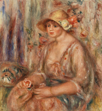 Renoir薄纱连衣裙的女人
