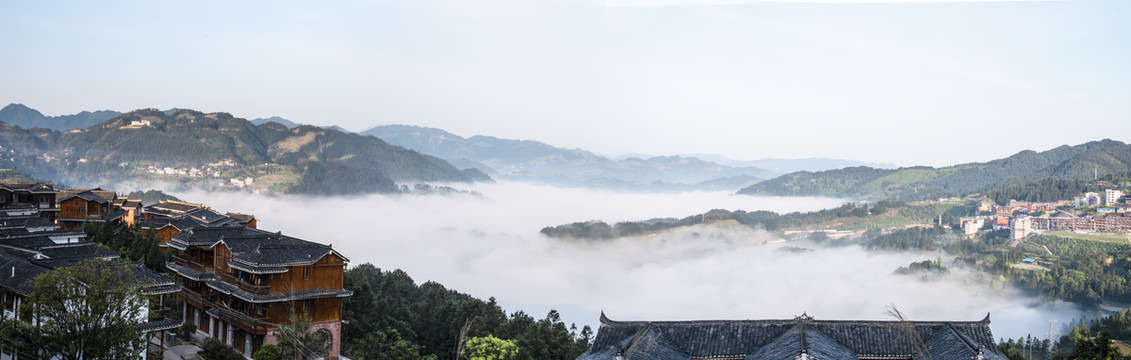 贵州西江千户苗寨风景画