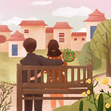 情侶椅子坐著