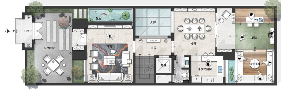 别墅室内户型彩平图