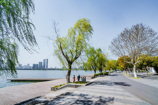 南京玄武湖风光全景