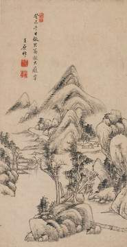 王原祁仿思翁擬大癡山水