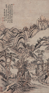 王翚夏山客話圖