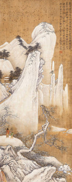 王翚山陰泛雪圖