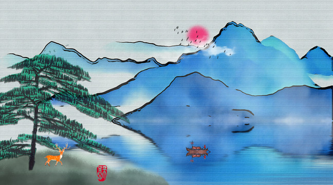 水墨壁畫