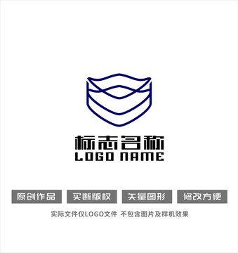 盾标志口罩防护安全logo