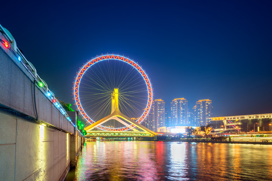 天津海河夜景