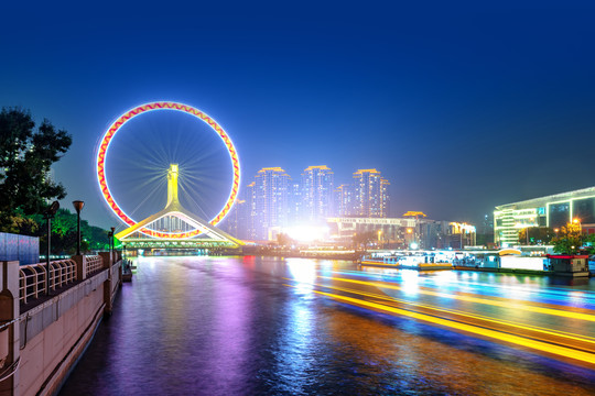 天津海河夜景