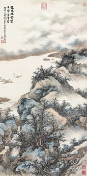 吳湖帆 密林巨嶂圖