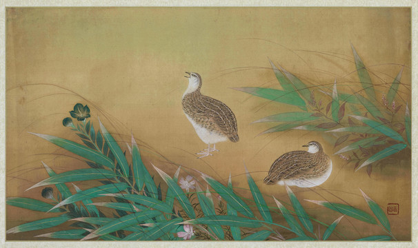 林玉山雙鶉圖