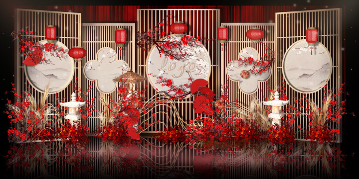 新中式紅白合影區(qū)