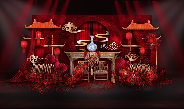 中式婚禮迎賓區(qū)