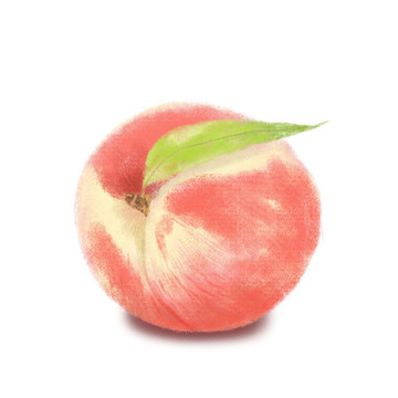 手繪水蜜桃插畫