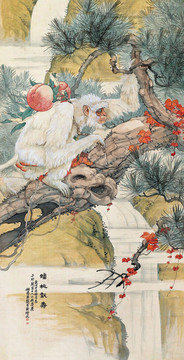 劉奎齡 蟠桃獻壽圖