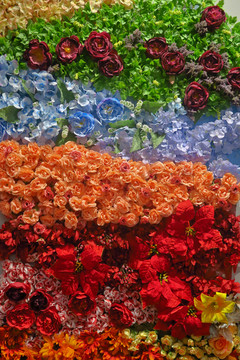 花卉装饰墙