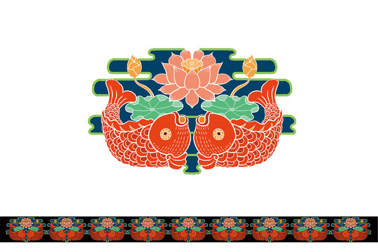 年年有魚底紋印花圖案