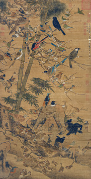 邊文進(jìn)三友百禽圖