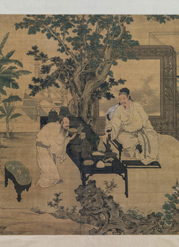 杜堇玩古圖