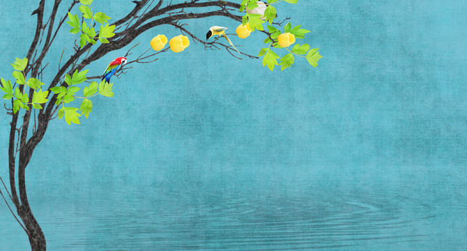 花鳥(niǎo)壁畫(huà)