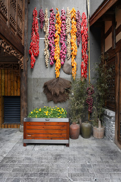 海椒玉米稻谷装饰墙