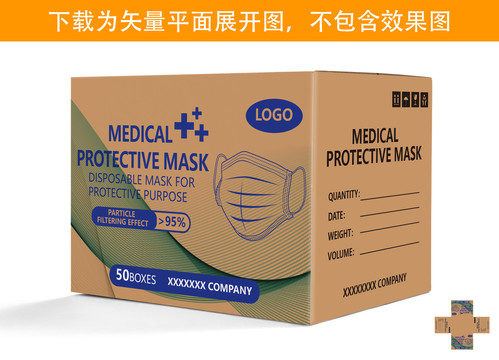 英文KN95口罩外箱設(shè)計(jì)