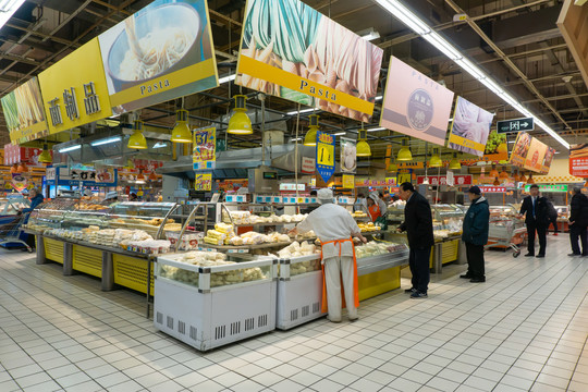 超市面食区内景