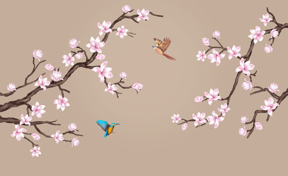 玉蘭花背景墻