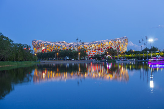 北京国家体育场鸟巢夜景