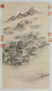 董邦達柳浪聞鶯御題圖
