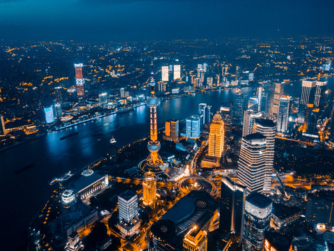 上海陆家嘴金融中心夜景