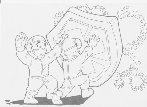 抗疫卡通宣傳畫(huà)
